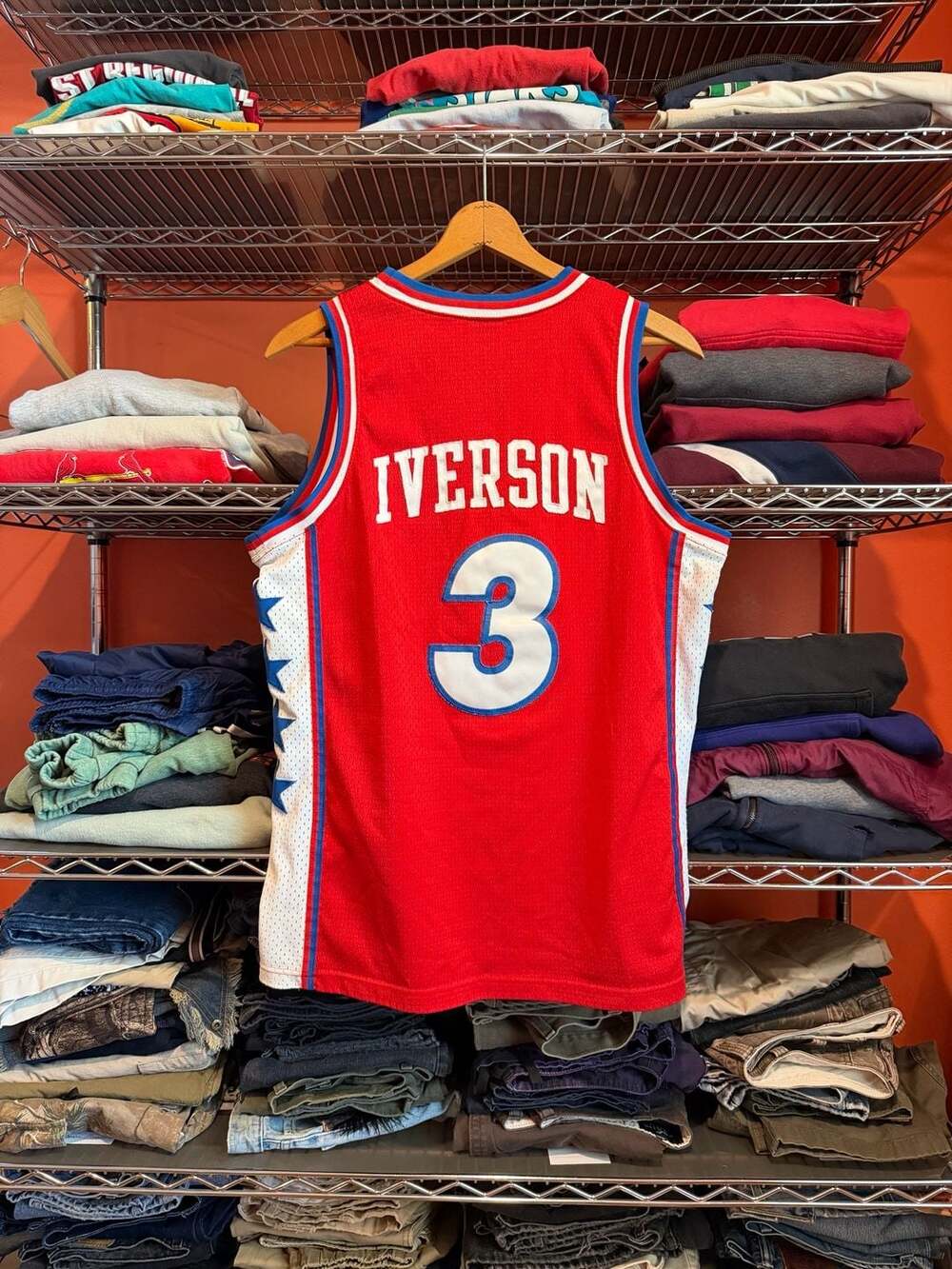 Vintage Nike Team Philadelphia 76ers Allen Iverson Jersey Mens Medium Y2K